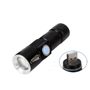 USB-wiederaufladbare kalte weiße Licht Multifunktions-Taschenlampe